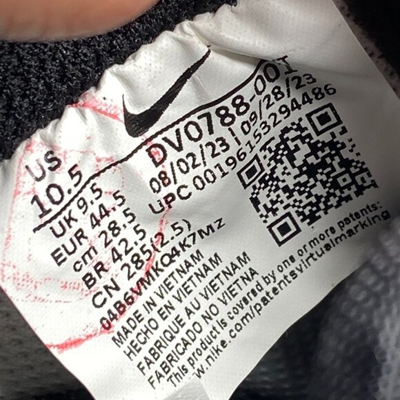 Nike Air Force 1 '07 Men Size 10.5 Black White Sneakers DV0788-001 - Picture 7 of 7